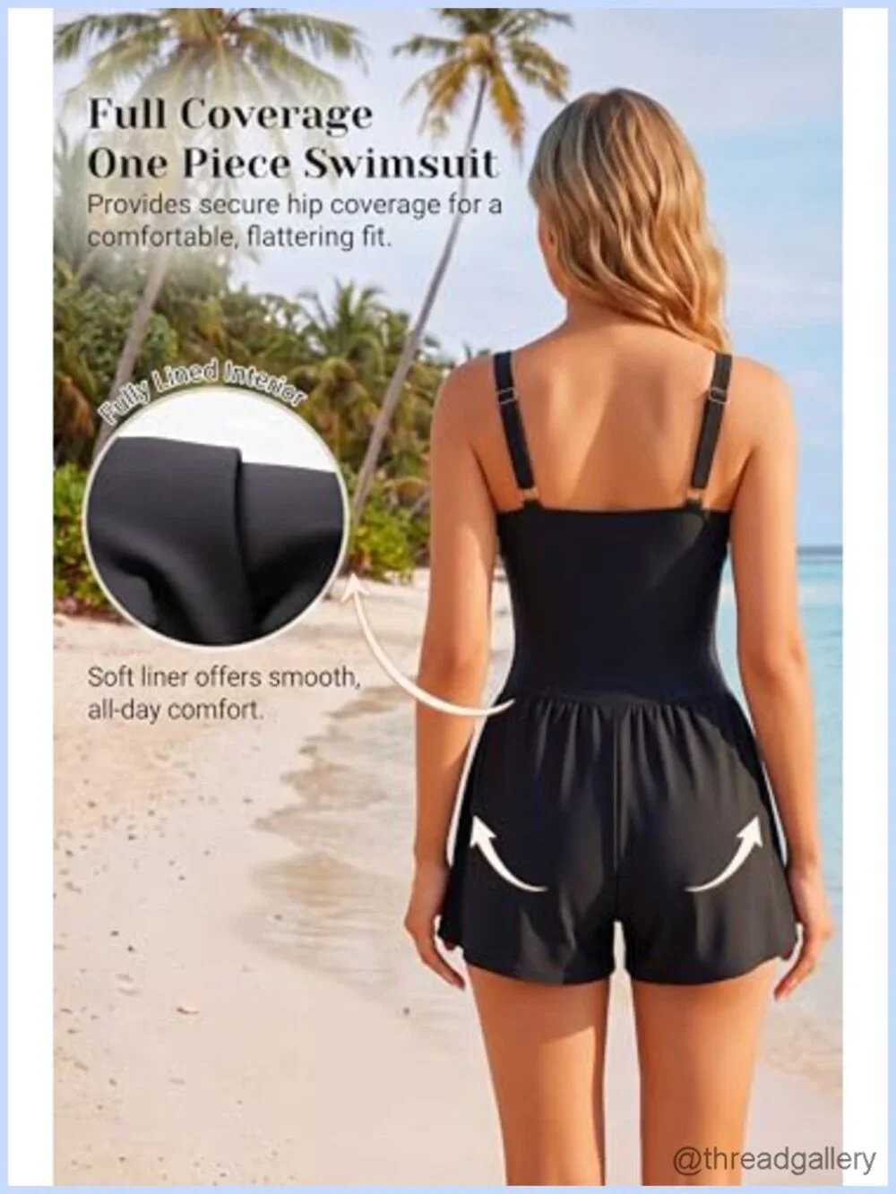 Women's One Piece Swim Romper Tummy Control V-Neck with Shorts and Pockets